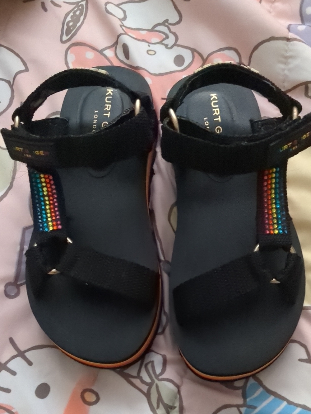 Kurt Geiger Black Sandals with Rainbow Bead Straps